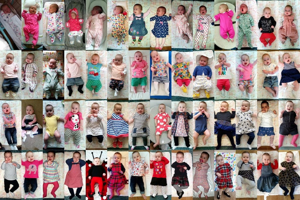 Collage of Littlest's first year