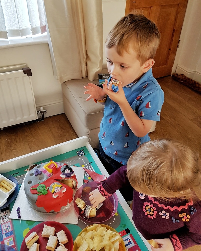 Eating the Ben and Holly Cake