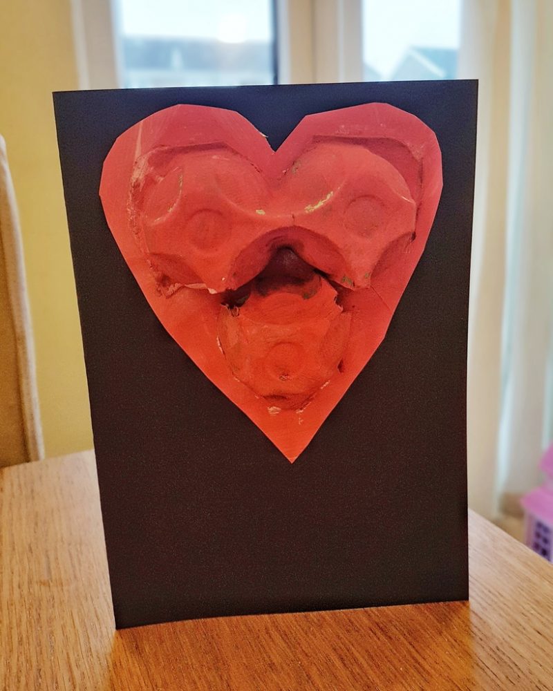 Finished heart card