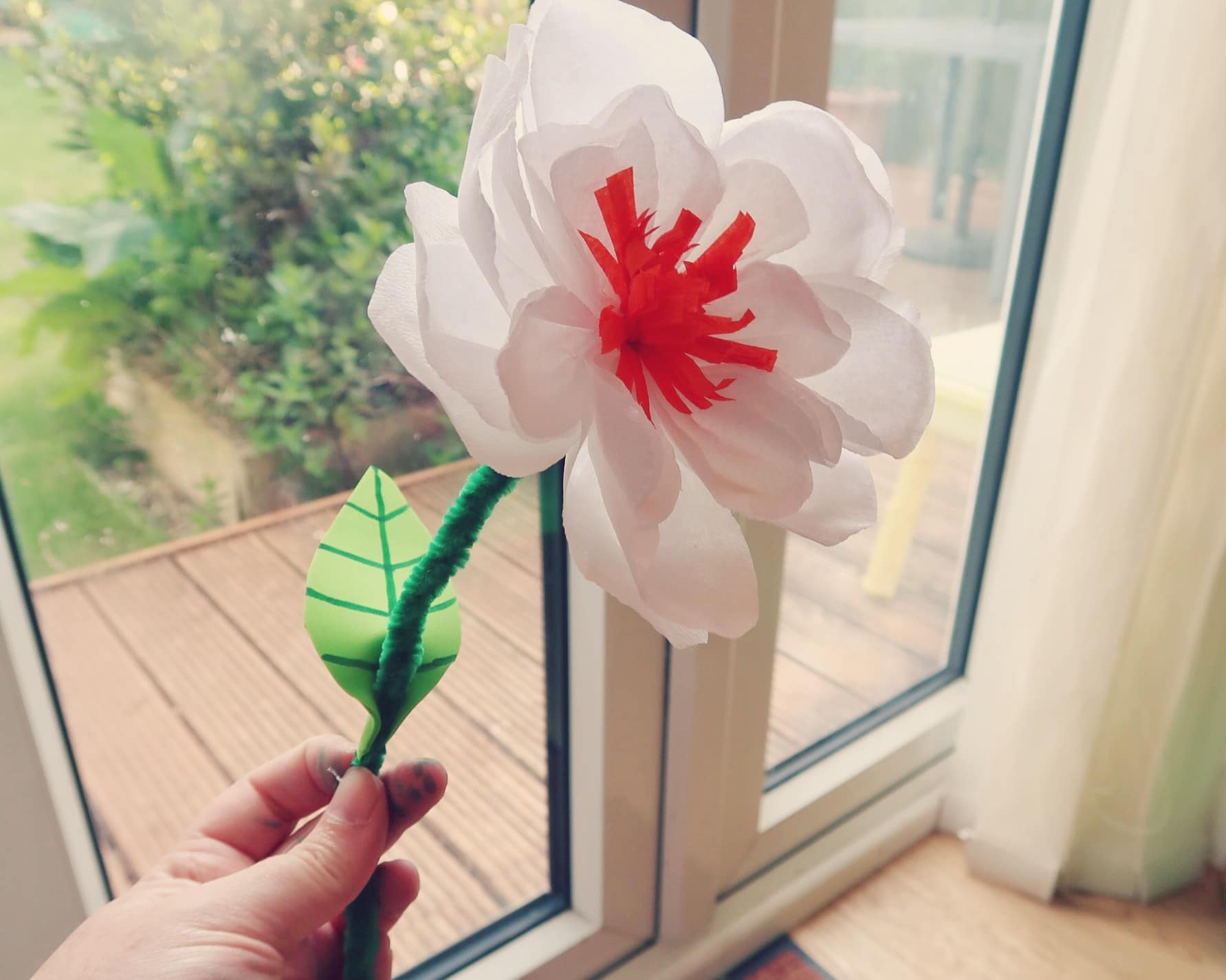 White paper flower for paper flowers craft