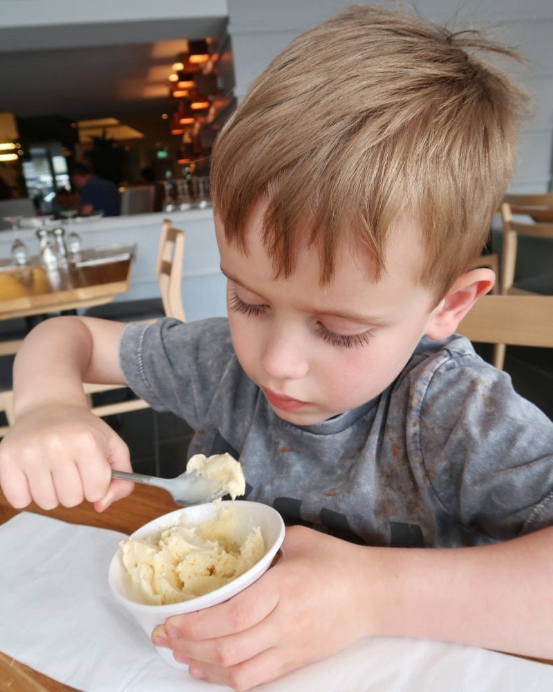 Biggest enjoying his ice cream