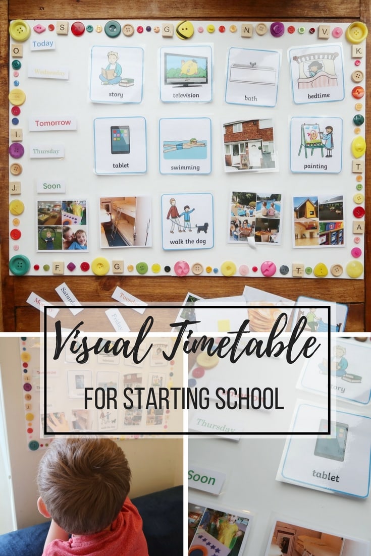 Visual Timetable for Starting School - a step-by-step guide to creating a visual timetable. Useful for small children and those with autism and ADHD.