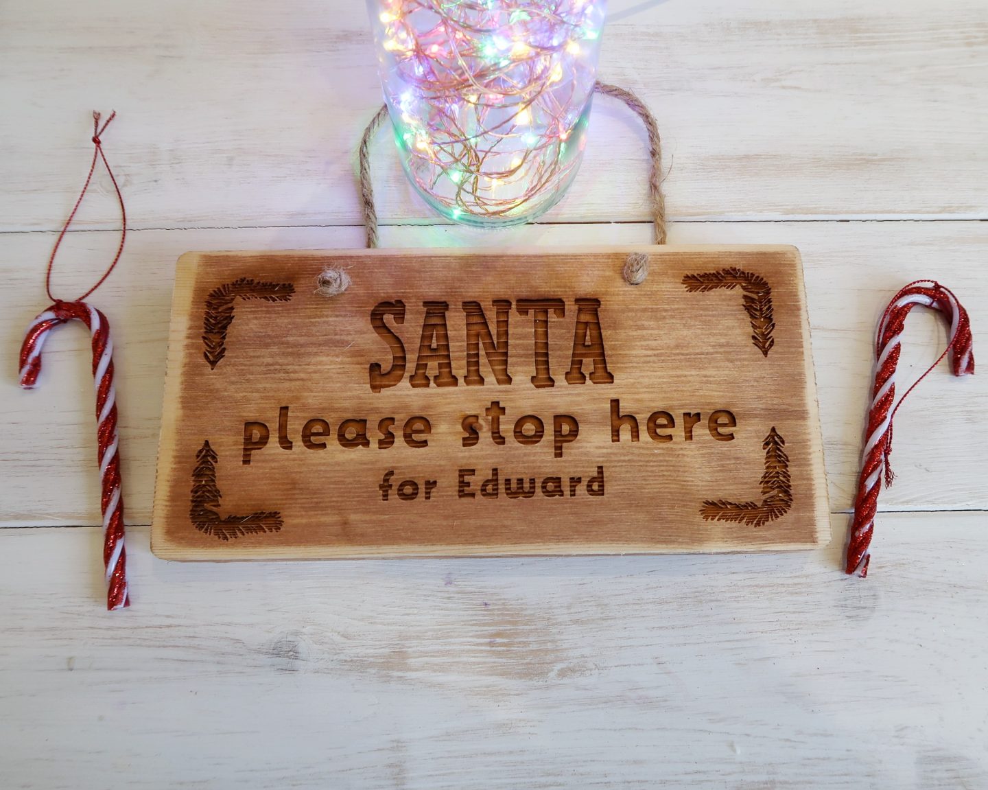 Personalised Christmas Keepsakes - Santa Stop Here Please personalised sign