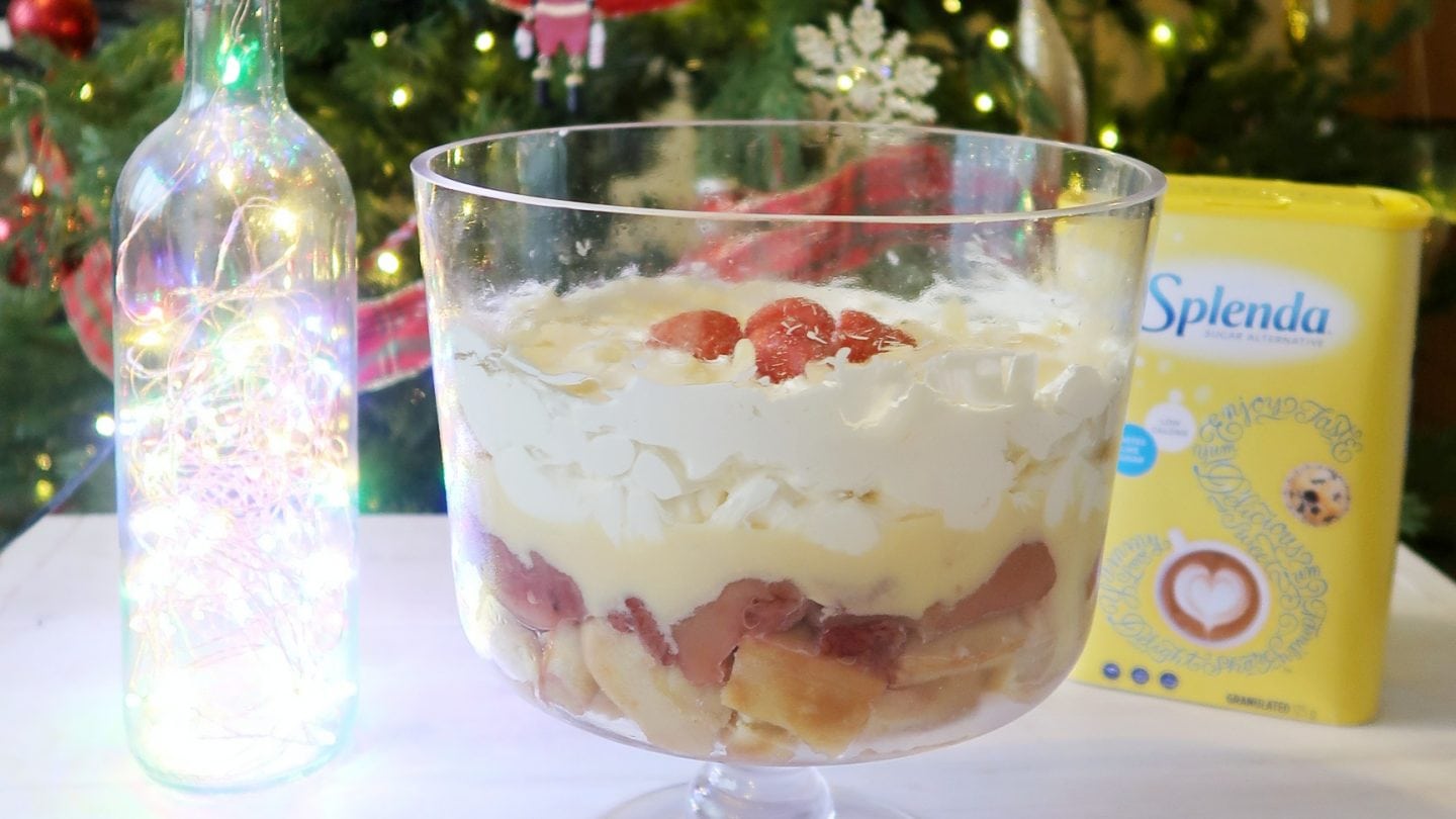 low-sugar trifle for Christmas - a close up of the trifle