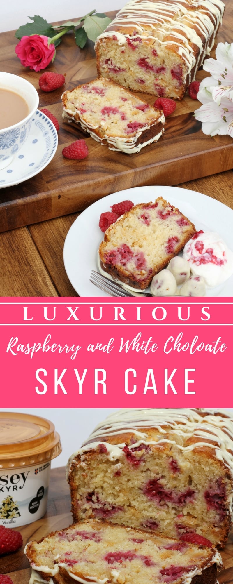 Raspberry and White Chocolate Skyr Cake