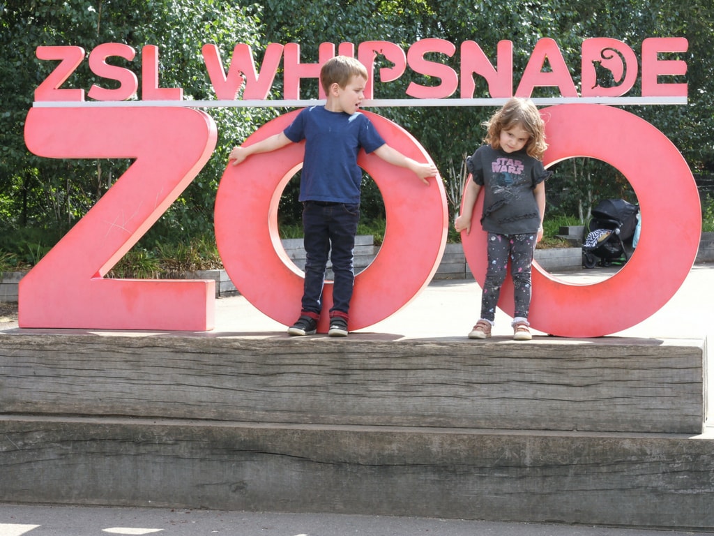 Whispnade zoo sign with Biggest and Littlest