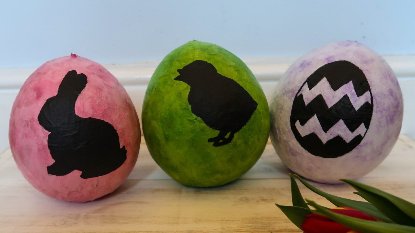 Finished Paper Mache Easter Eggs