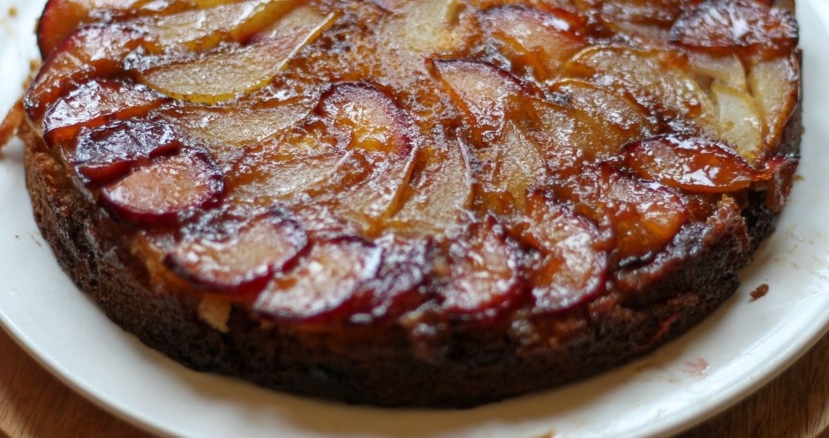 Spiced Plum and Pear Upside Down Cake - Someone's Mum